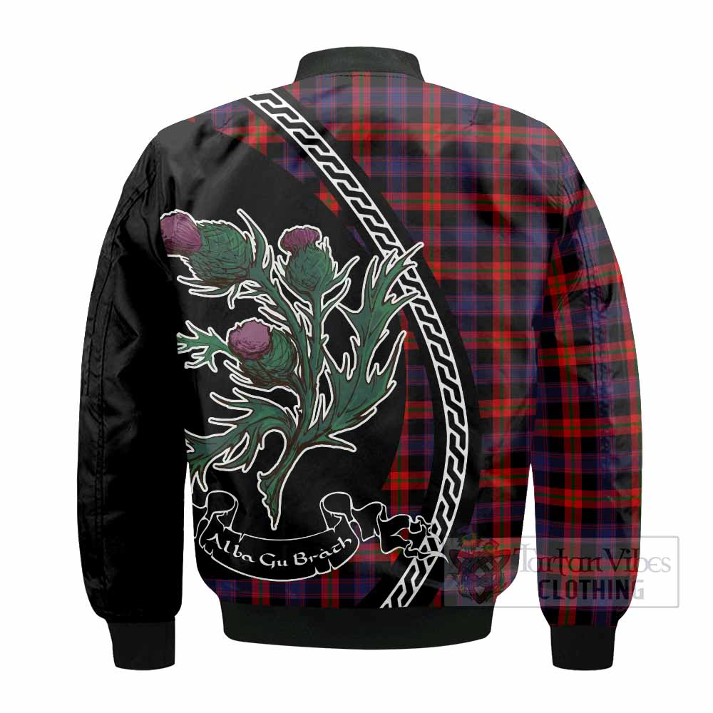 Brown (Broun) Family Crest Tartan Bomber Jacket Alba Thistle Inspired - Tartan Vibes Clothing