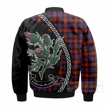 Brown (Broun) Family Crest Tartan Bomber Jacket Alba Thistle Inspired - Tartan Vibes Clothing