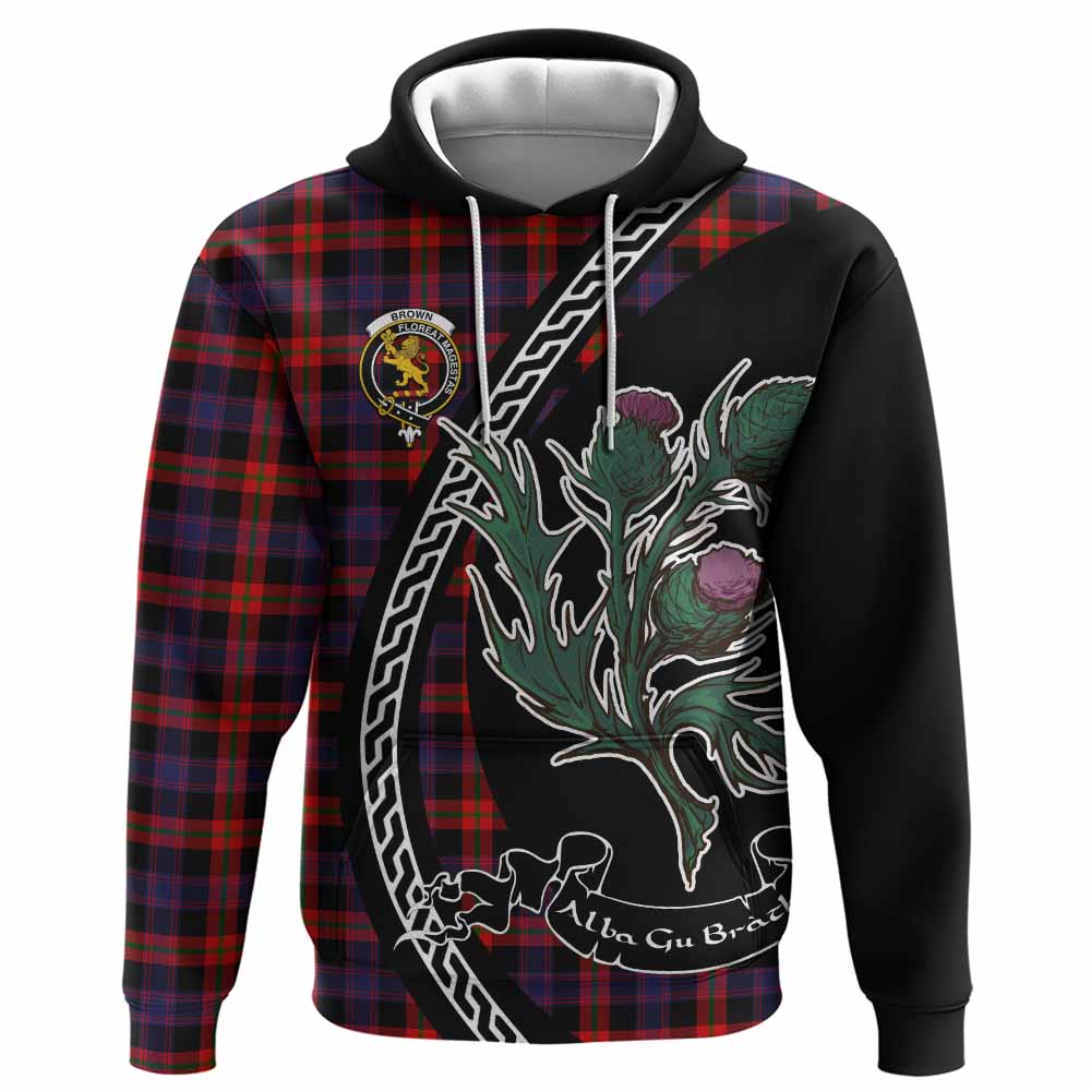 Brown (Broun) Family Crest Tartan Hoodie Alba Thistle Inspired - Tartan Vibes Clothing