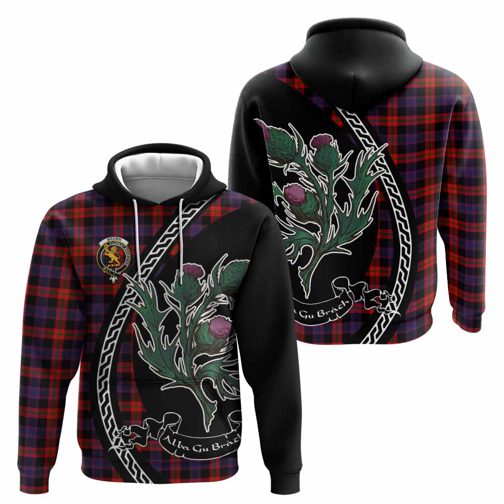 Brown (Broun) Family Crest Tartan Hoodie Alba Thistle Inspired - Tartan Vibes Clothing
