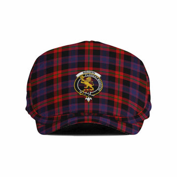 Brown (Broun) Family Crest Tartan Jeff Cap, Tartan Flat Cap