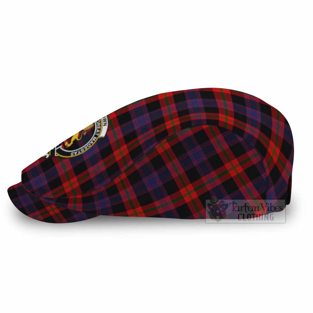 Brown (Broun) Family Crest Tartan Jeff Cap, Tartan Flat Cap