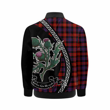 Brown (Broun) Family Crest Tartan Kid Bomber Jacket Alba Thistle Inspired - Tartan Vibes Clothing