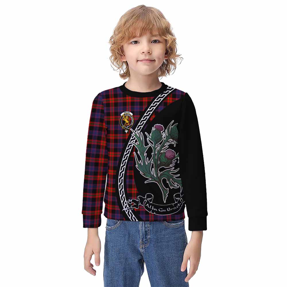 Brown (Broun) Family Crest Tartan Kid Knitted Sweatshirt Alba Thistle Inspired - Tartan Vibes Clothing