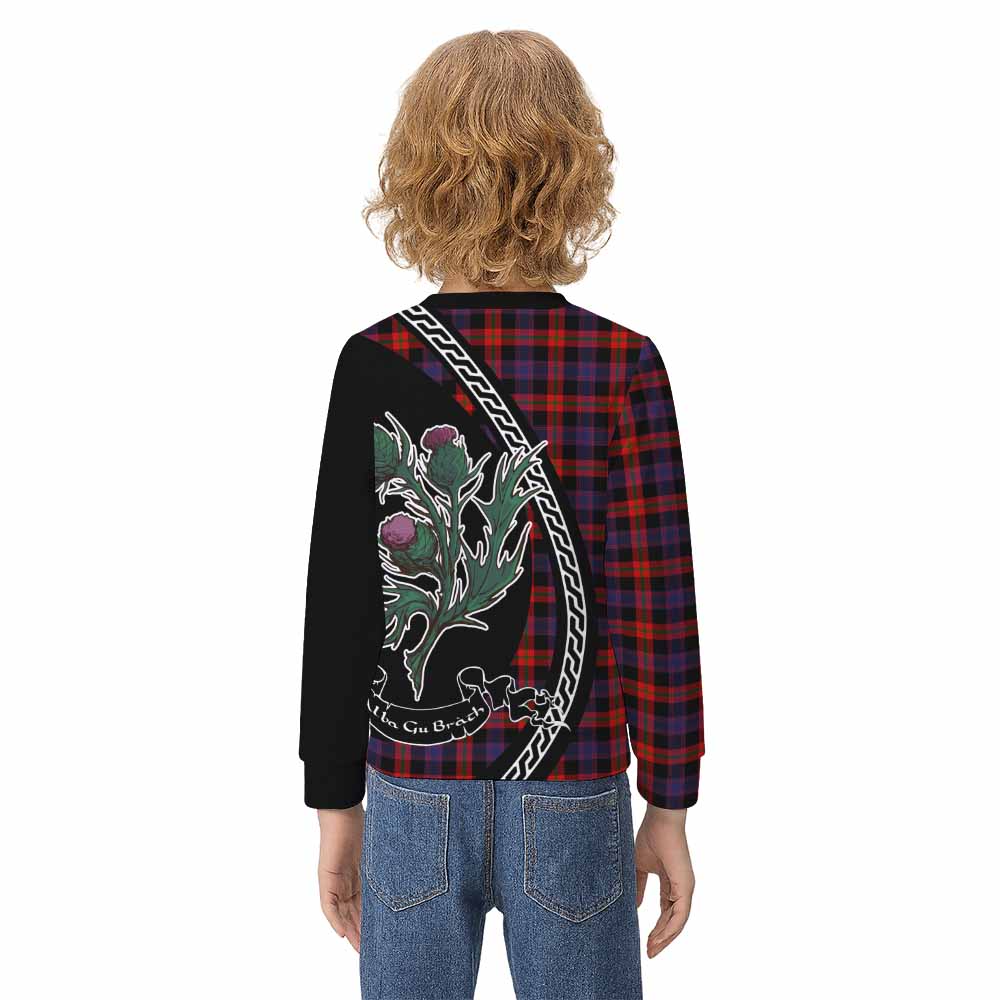Brown (Broun) Family Crest Tartan Kid Knitted Sweatshirt Alba Thistle Inspired - Tartan Vibes Clothing