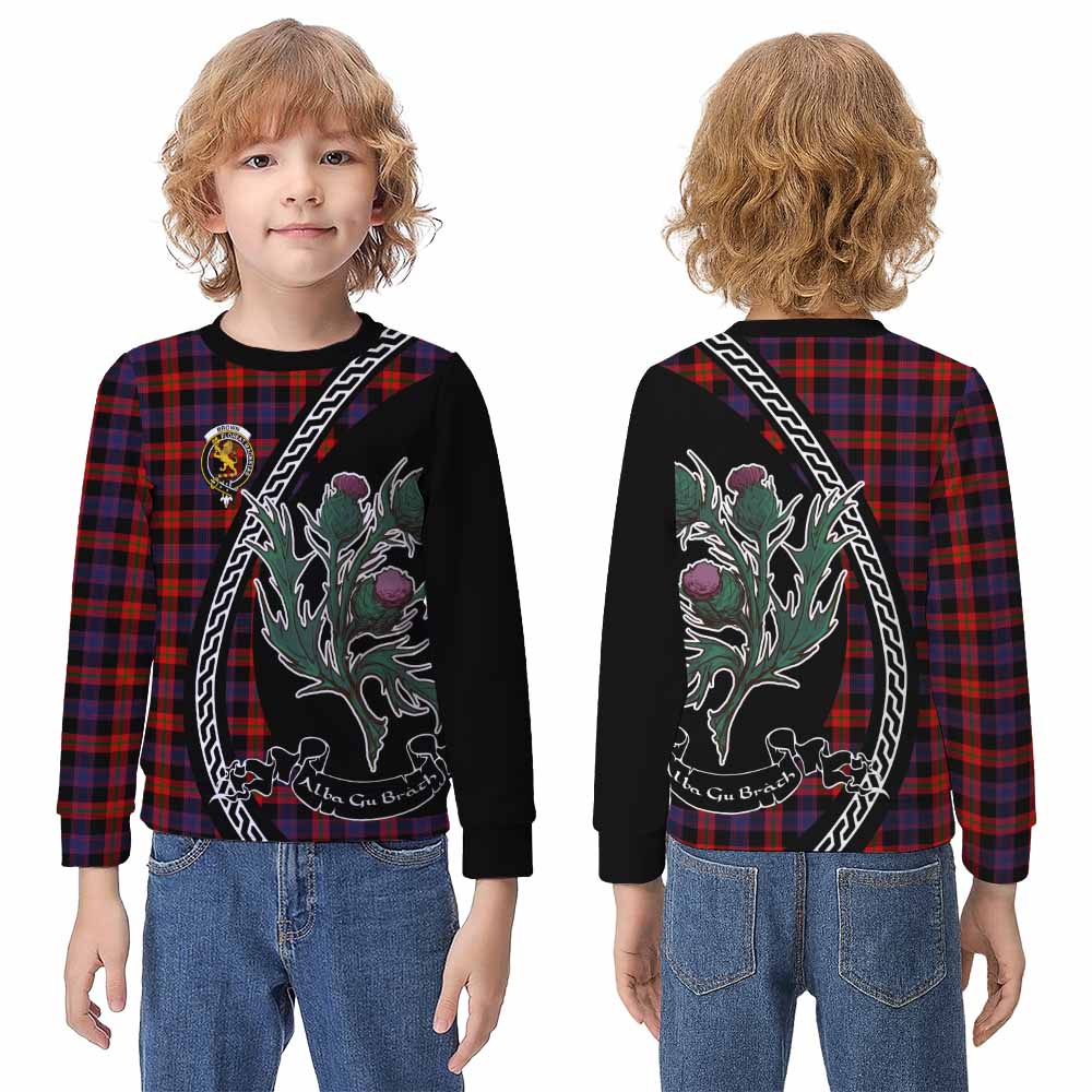 Brown (Broun) Family Crest Tartan Kid Knitted Sweatshirt Alba Thistle Inspired - Tartan Vibes Clothing