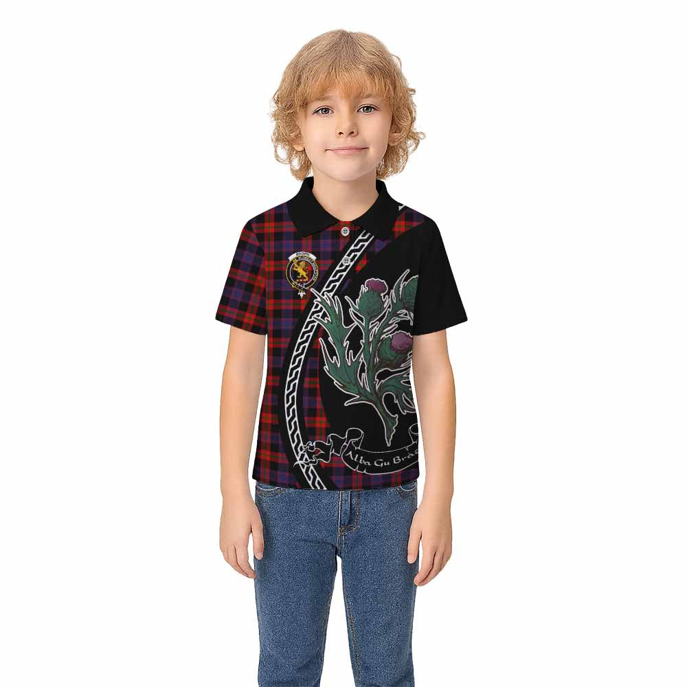 Brown (Broun) Family Crest Tartan Kid Polo Shirt Alba Thistle Inspired - Tartan Vibes Clothing