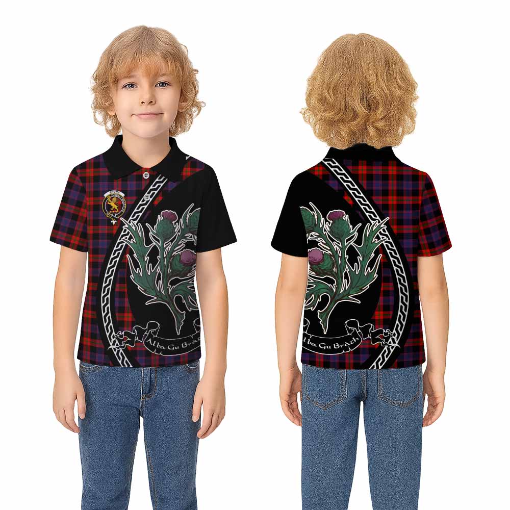 Brown (Broun) Family Crest Tartan Kid Polo Shirt Alba Thistle Inspired - Tartan Vibes Clothing