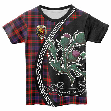 Brown (Broun) Family Crest Tartan Kid T-shirt Alba Thistle Inspired - Tartan Vibes Clothing