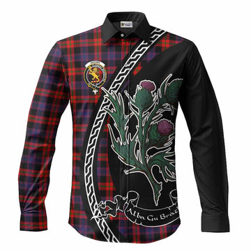 Brown (Broun) Family Crest Tartan Long Sleeve Button Shirts Alba Thistle Inspired - Tartan Vibes Clothing
