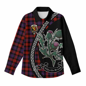 Brown (Broun) Family Crest Tartan Women Casual Shirt Alba Thistle Inspired - Tartan Vibes Clothing