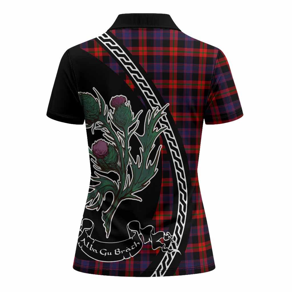 Brown (Broun) Family Crest Tartan Women Polo Shirt Alba Thistle Inspired - Tartan Vibes Clothing