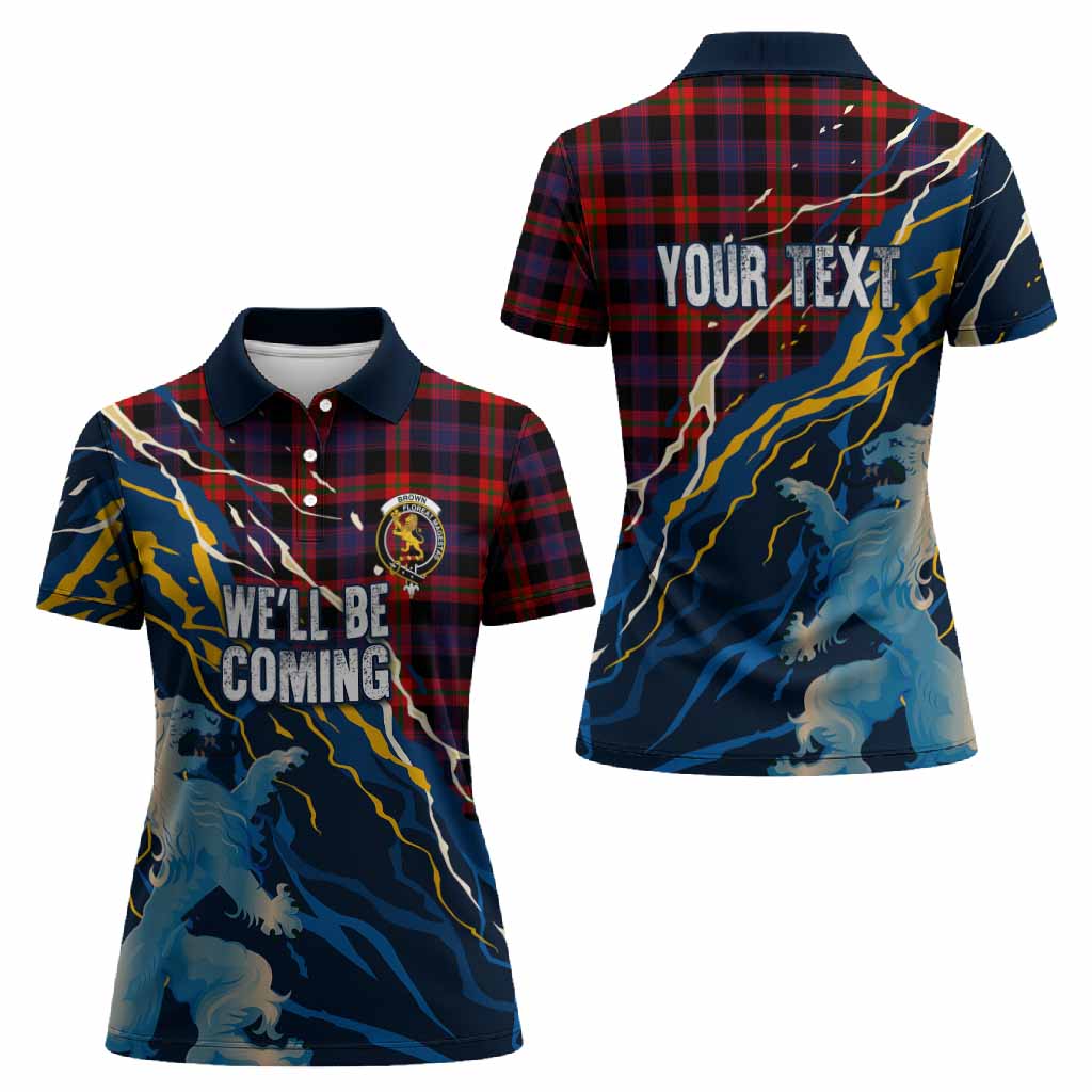 Brown (Broun) Scotland Tartan Women Polo Shirt WC2026 Football - We'll Be Coming