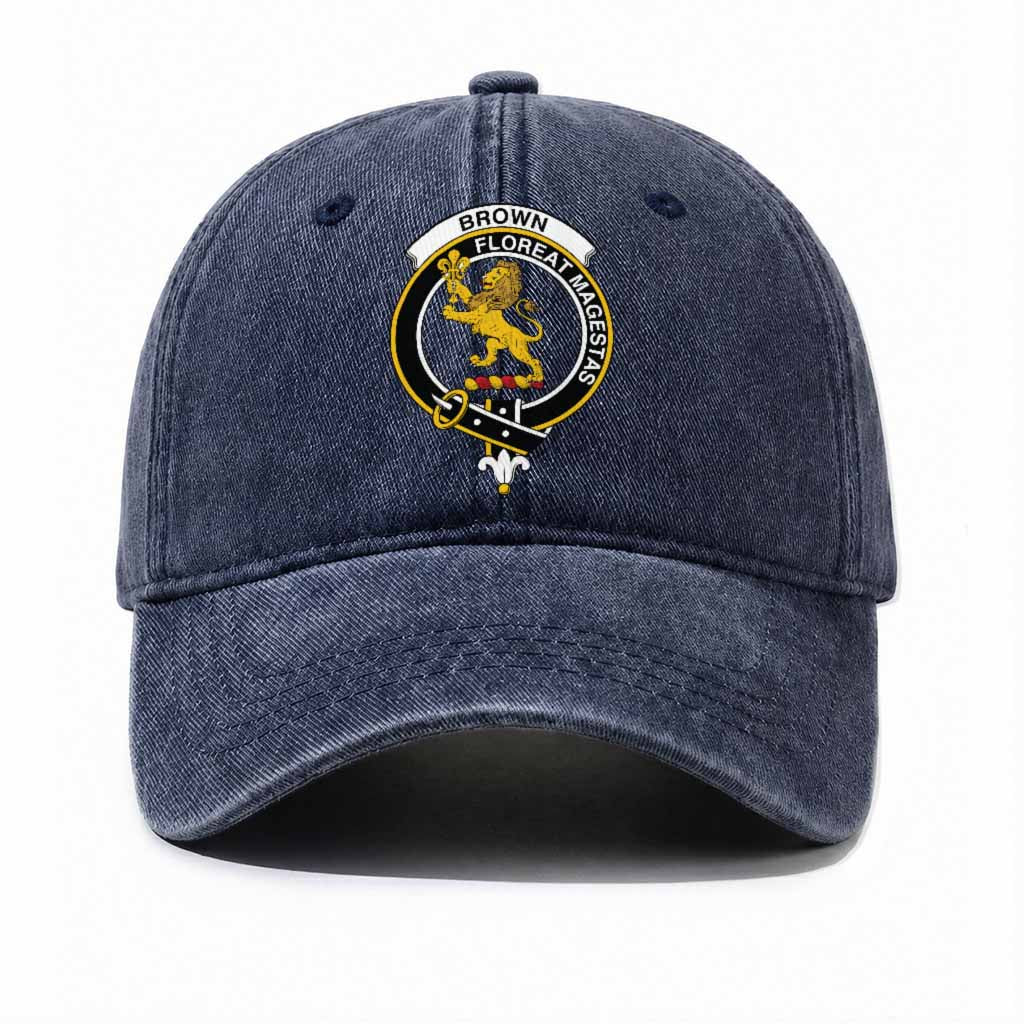 Brown (Broun) Scottish Clan Crest Washed Baseball Cap