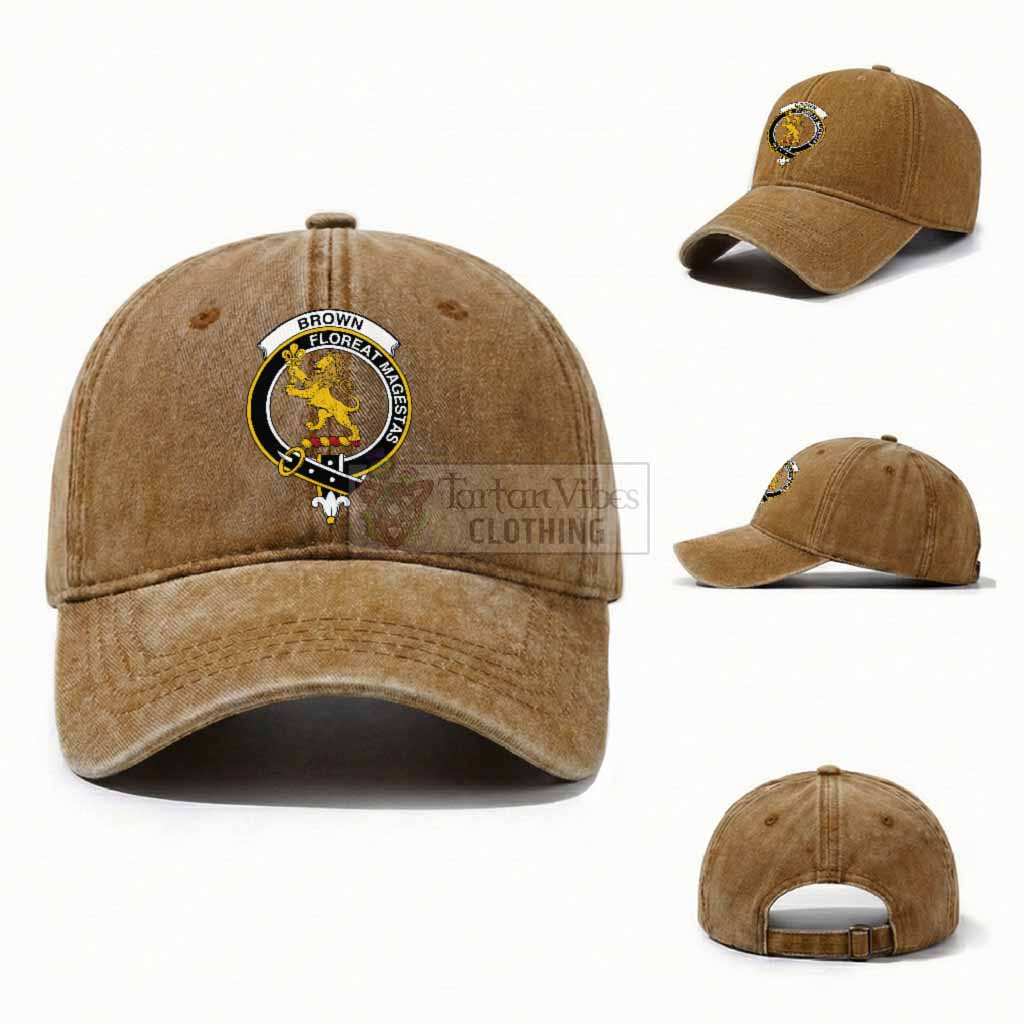 Brown (Broun) Scottish Clan Crest Washed Baseball Cap