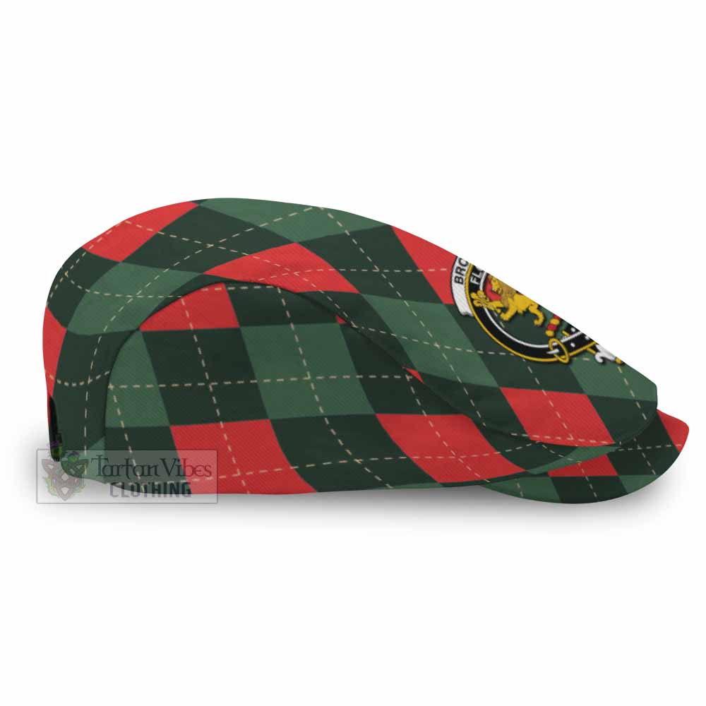Brown (Broun) Scottish Family Crest Flat Cap, Jeff Cap Argyle Plaid Christmas Style - Tartan Vibes Clothing