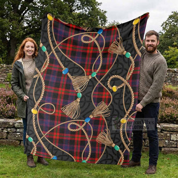 Brown (Broun) Scottish Tartan Twisted Ropes Stylized Blanket - Tartan Vibes Clothing