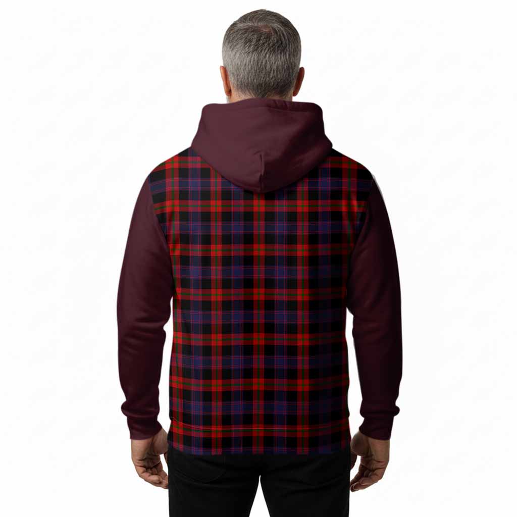 Brown (Broun) Tartan Accent Hoodie with Family Crest