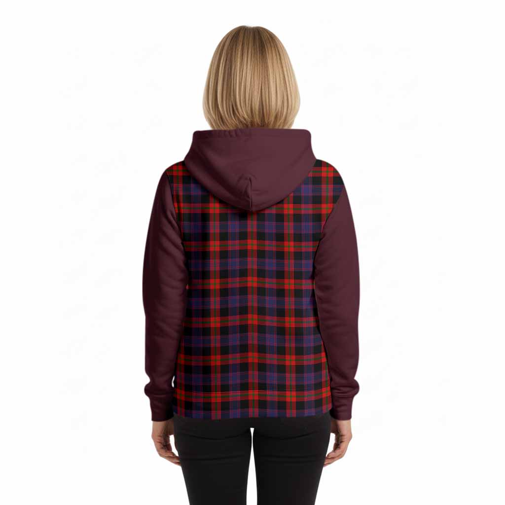 Brown (Broun) Tartan Accent Hoodie with Family Crest