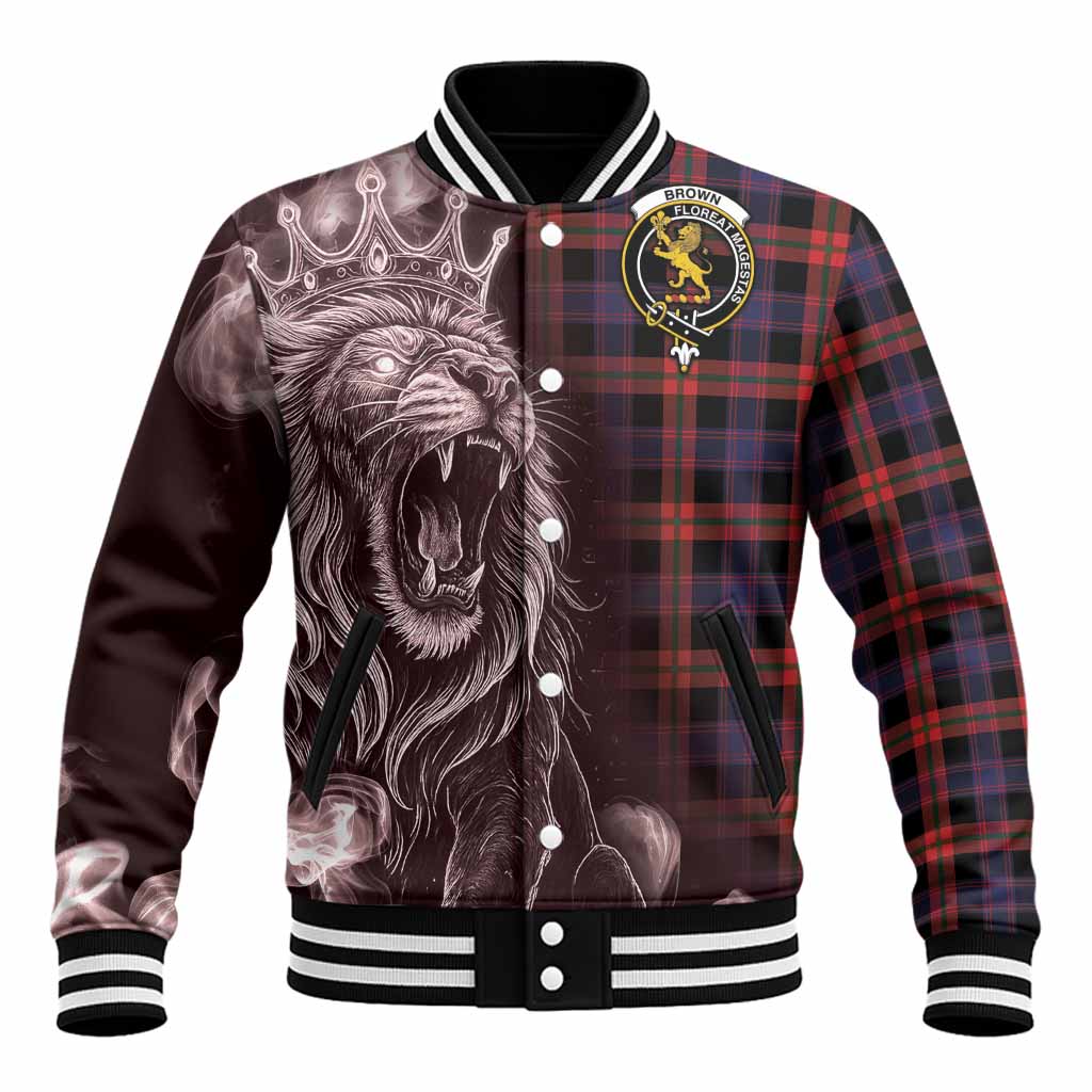 Brown (Broun) Tartan Baseball Jacket Roaring Lion Heritage
