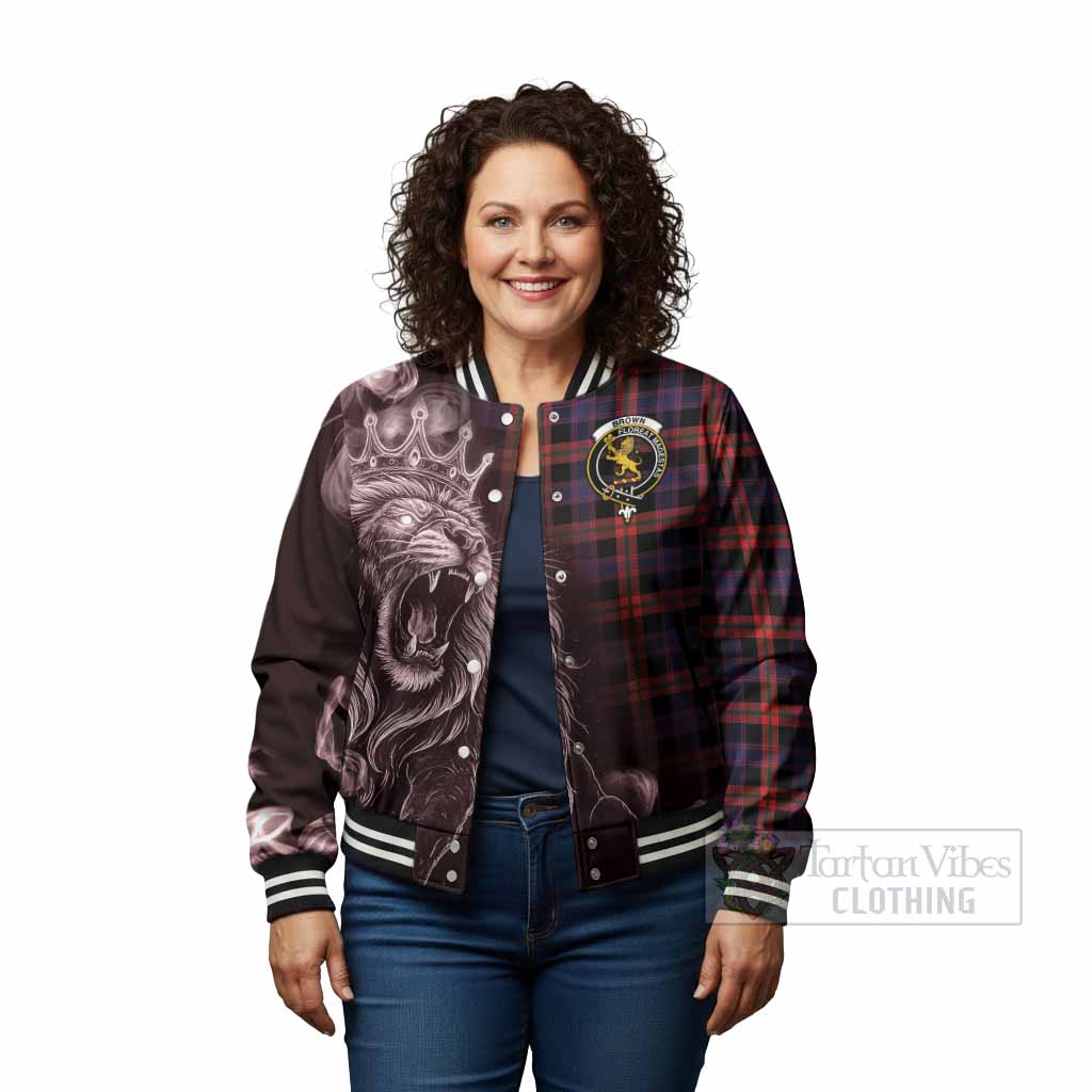 Brown (Broun) Tartan Baseball Jacket Roaring Lion Heritage