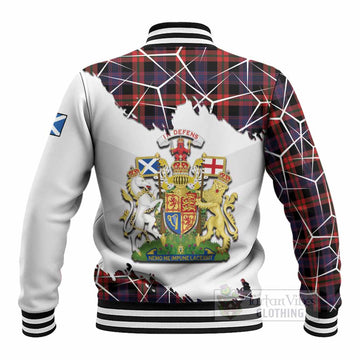 Brown (Broun) Tartan Baseball Jacket with Family Crest and Lion Rampant Grunge Style