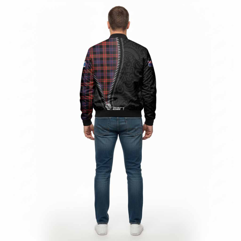 Brown (Broun) Tartan Bomber Jacket New Zealand Pattern Unique Zipper Stylized