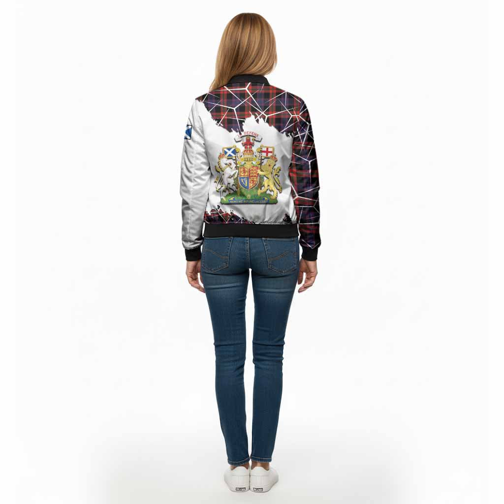 Brown (Broun) Tartan Bomber Jacket with Family Crest and Lion Rampant Grunge Style