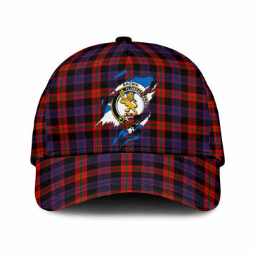 Brown (Broun) Tartan Classic Cap with Family Crest In Me Style