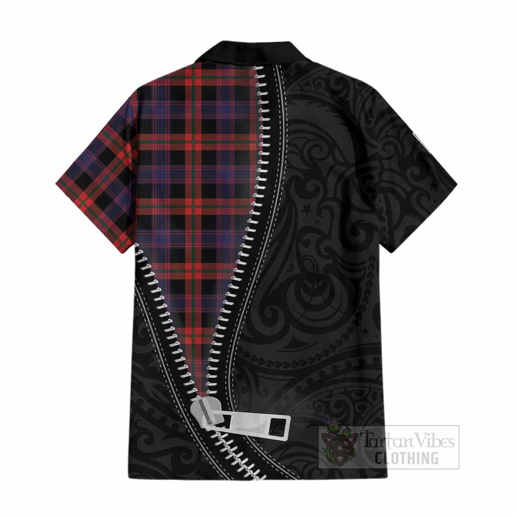 Brown (Broun) Tartan Cotton Hawaiian Shirt New Zealand Pattern Unique Zipper Stylized