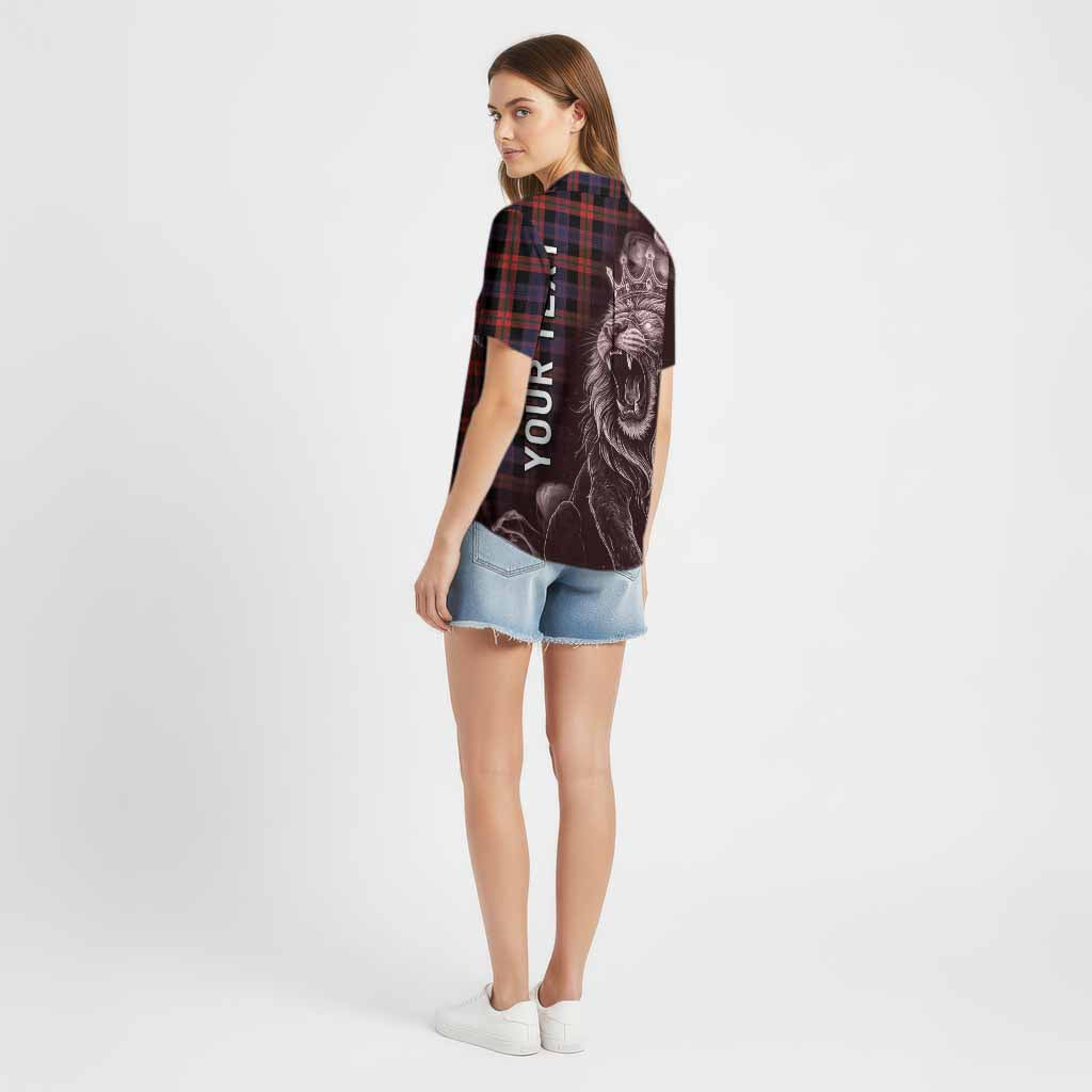 Brown (Broun) Tartan Cotton Hawaiian Shirt Roaring Lion Heritage