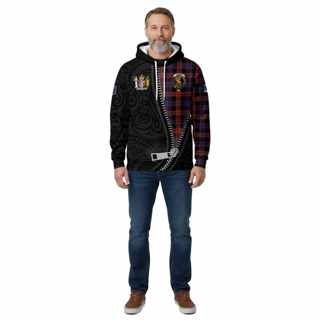 Brown (Broun) Tartan Cotton Hoodie New Zealand Pattern Unique Zipper Stylized