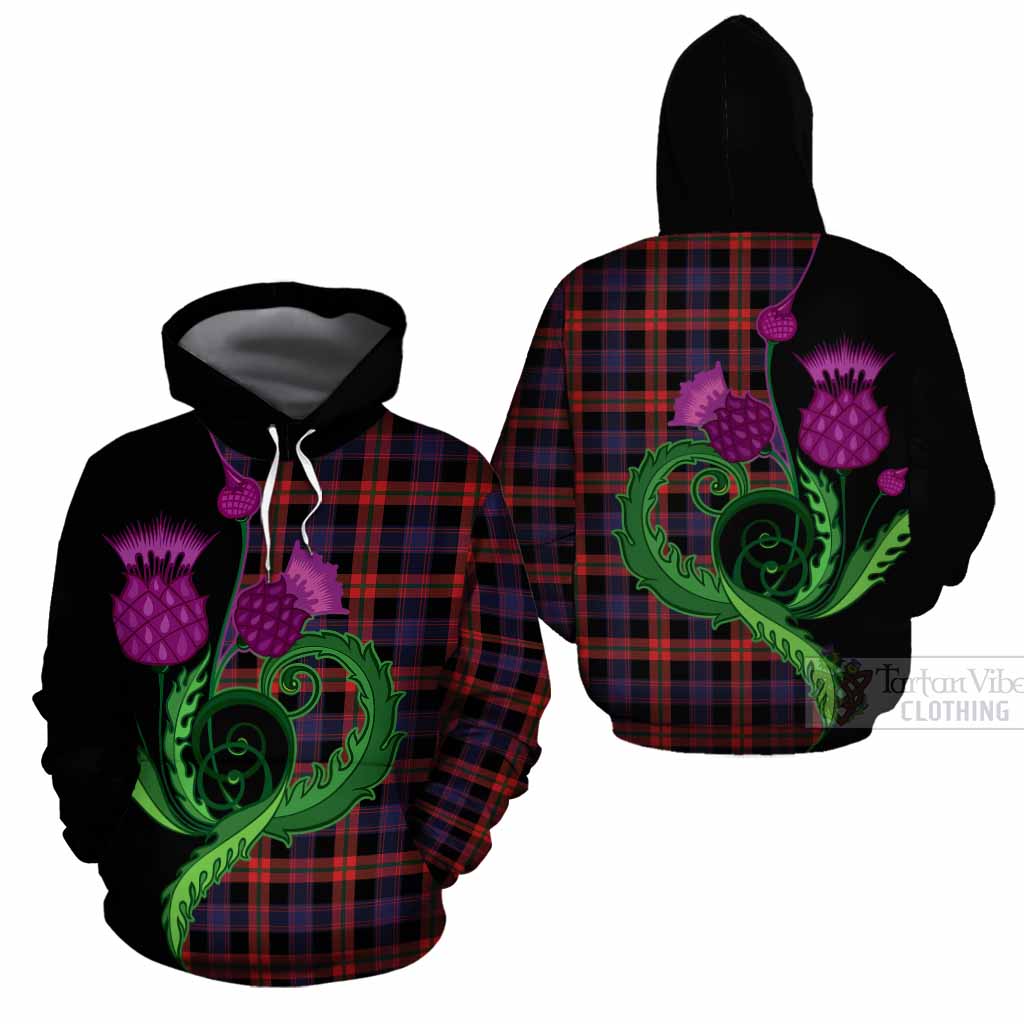 Brown (Broun) Tartan Cotton Hoodie Traditional Scottish Thistle