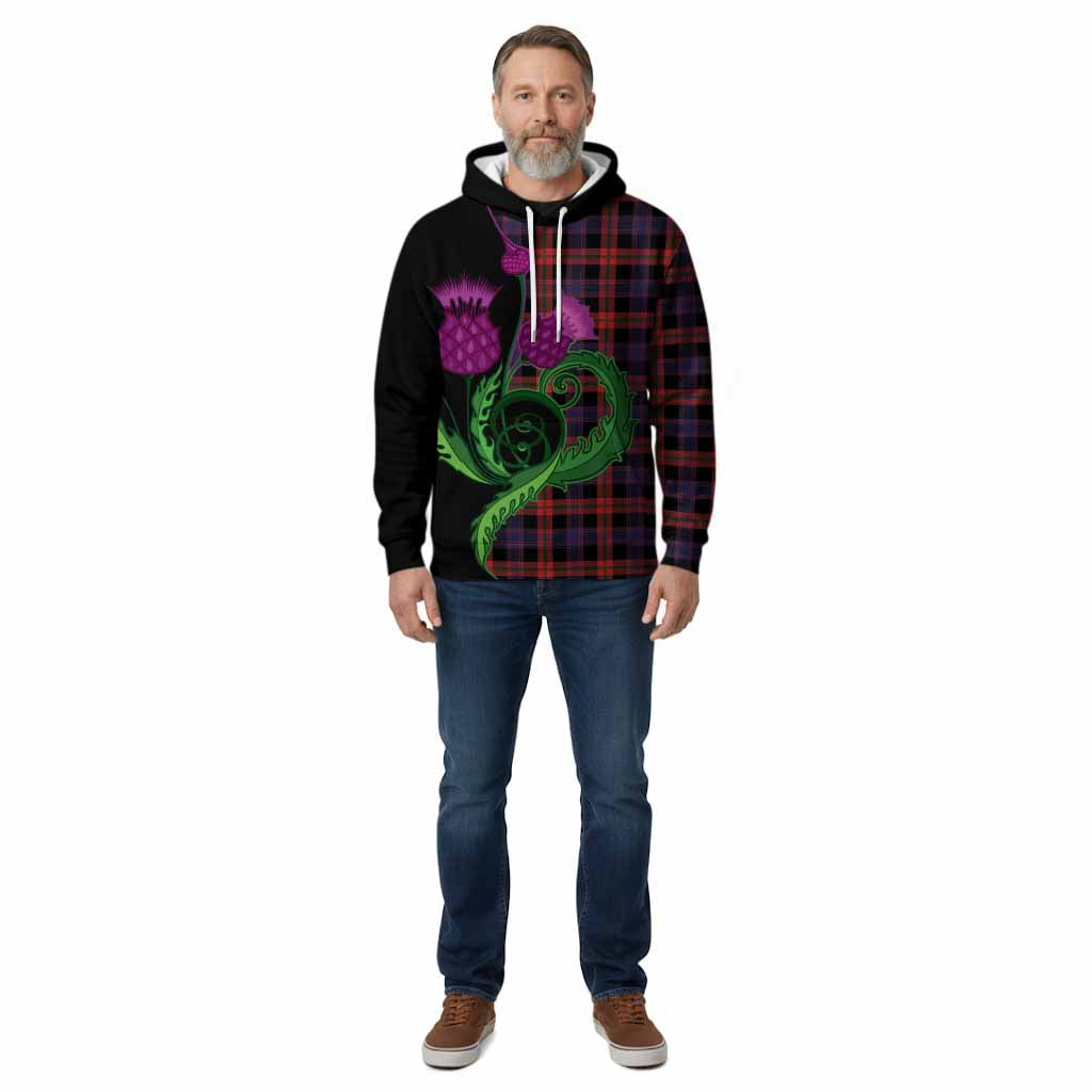 Brown (Broun) Tartan Cotton Hoodie Traditional Scottish Thistle