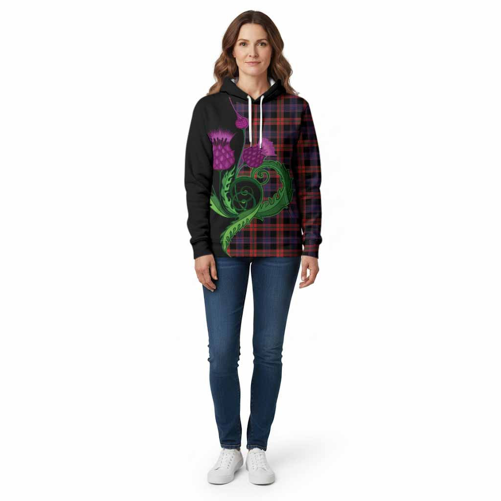 Brown (Broun) Tartan Cotton Hoodie Traditional Scottish Thistle