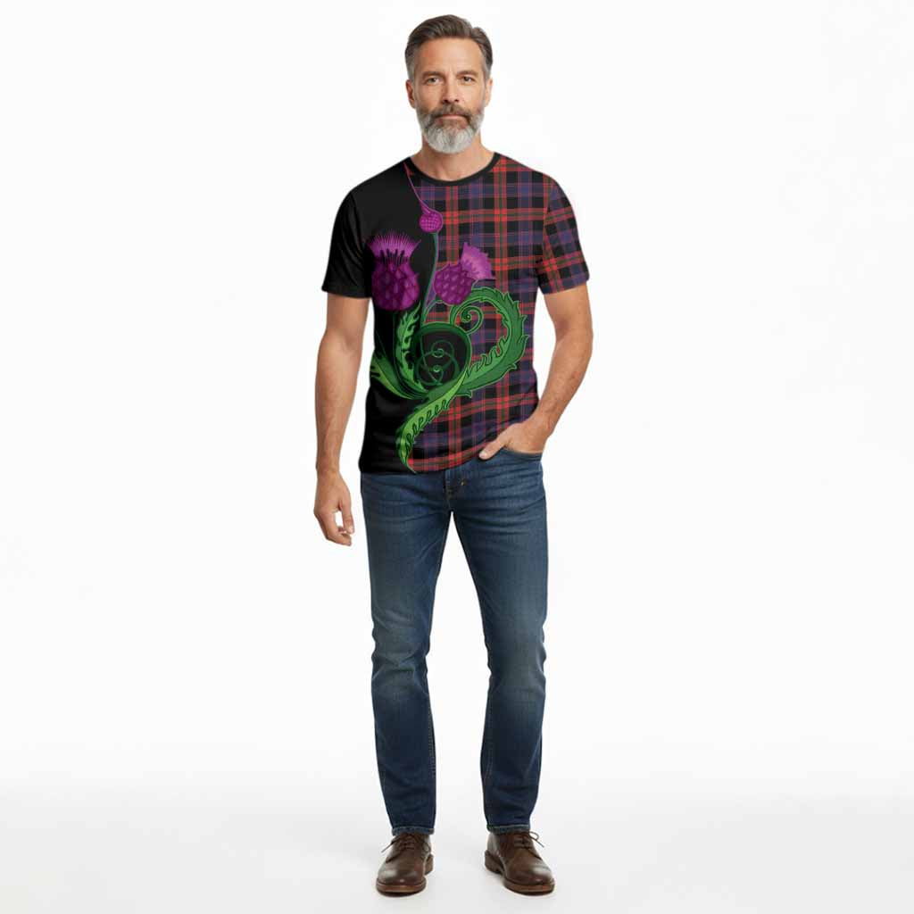 Brown (Broun) Tartan Cotton T-shirt Traditional Scottish Thistle