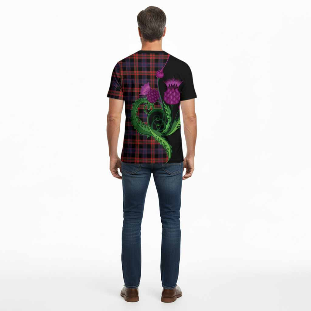 Brown (Broun) Tartan Cotton T-shirt Traditional Scottish Thistle