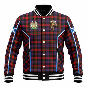 Brown (Broun) Tartan Crest Baseball Jacket Scotland Coat of Arm Flag Style - Tartan Vibes Clothing