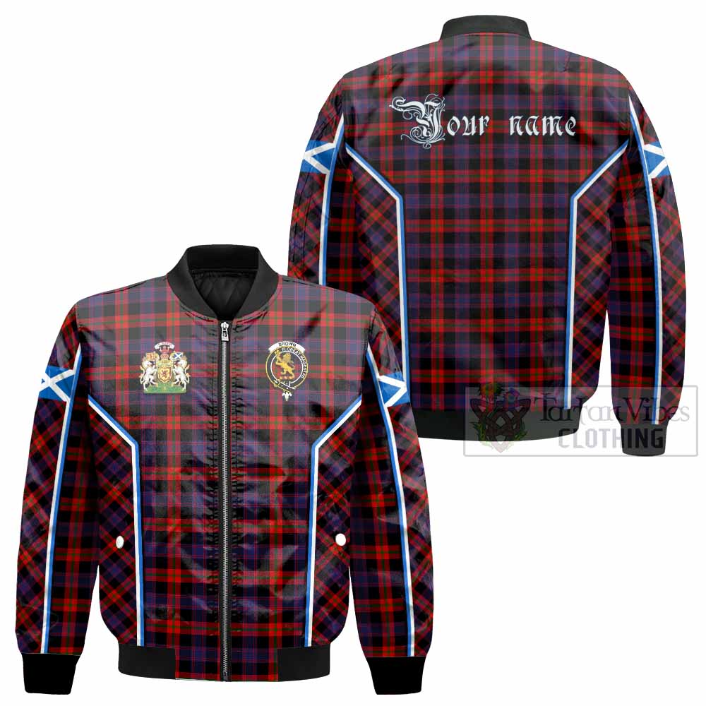 Brown (Broun) Tartan Crest Bomber Jacket Scotland Coat of Arm Flag Style - Tartan Vibes Clothing