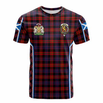 Brown (Broun) Tartan Crest Cotton T-shirt Scotland Coat of Arm Flag Style