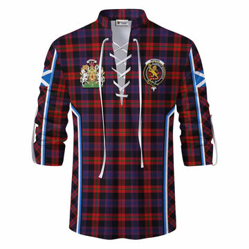 Brown (Broun) Tartan Crest Ghillie Kilt Shirt Scotland Coat of Arm Flag Style - Tartan Vibes Clothing