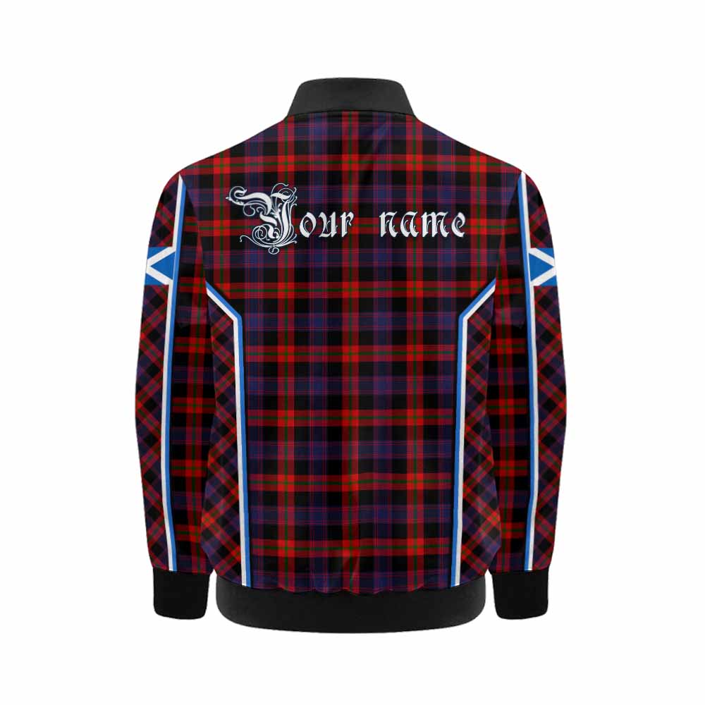 Brown (Broun) Tartan Crest Kid Bomber Jacket Scotland Coat of Arm Flag Style - Tartan Vibes Clothing