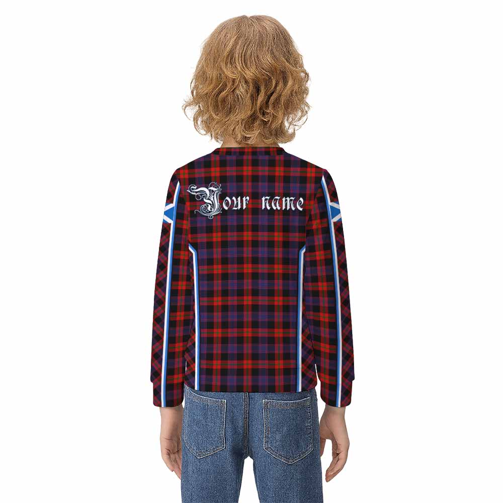 Brown (Broun) Tartan Crest Kid Knitted Sweatshirt Scotland Coat of Arm Flag Style - Tartan Vibes Clothing