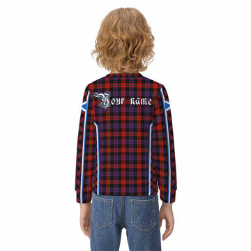Brown (Broun) Tartan Crest Kid Knitted Sweatshirt Scotland Coat of Arm Flag Style - Tartan Vibes Clothing