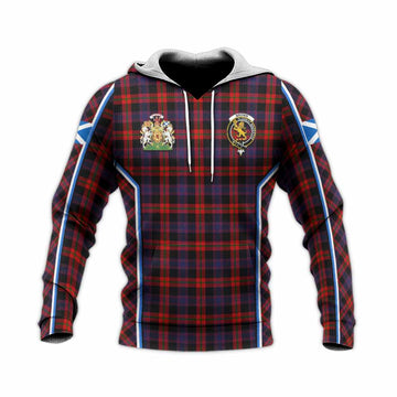 Brown (Broun) Tartan Crest Knitted Hoodie Scotland Coat of Arm Flag Style - Tartan Vibes Clothing
