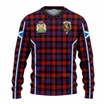 Brown (Broun) Tartan Crest Knitted Sweater Scotland Coat of Arm Flag Style - Tartan Vibes Clothing
