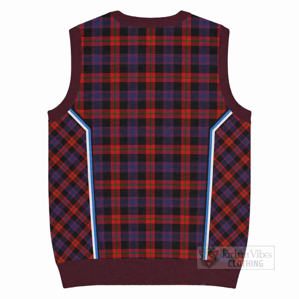 Brown (Broun) Tartan Crest Knitted V-Neck Vest Scotland Coat of Arm Flag Style - Tartan Vibes Clothing