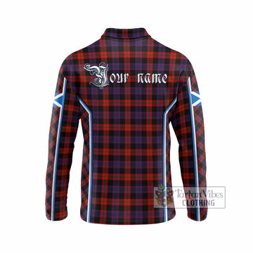 Brown (Broun) Tartan Crest Long Sleeve Polo Shirt Scotland Coat of Arm Flag Style - Tartan Vibes Clothing