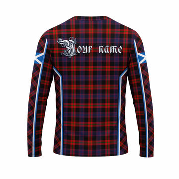 Brown (Broun) Tartan Crest Long Sleeve T-Shirt Scotland Coat of Arm Flag Style - Tartan Vibes Clothing