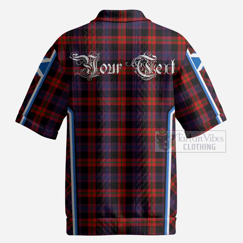 Brown (Broun) Tartan Crest Men’s Polo Sweater Top Scotland Coat of Arm Flag Style